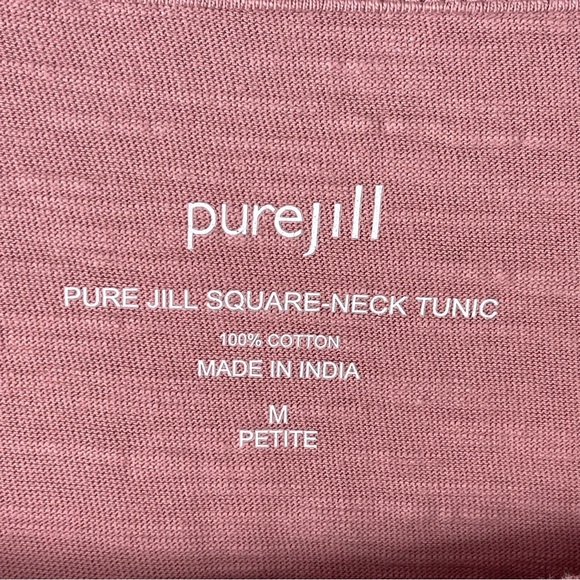 J. JILL Pure Jill Square-Neck Tunic 3/4 Sleeve Dusty Rose Women's Medium Petite - Picture 6 of 10